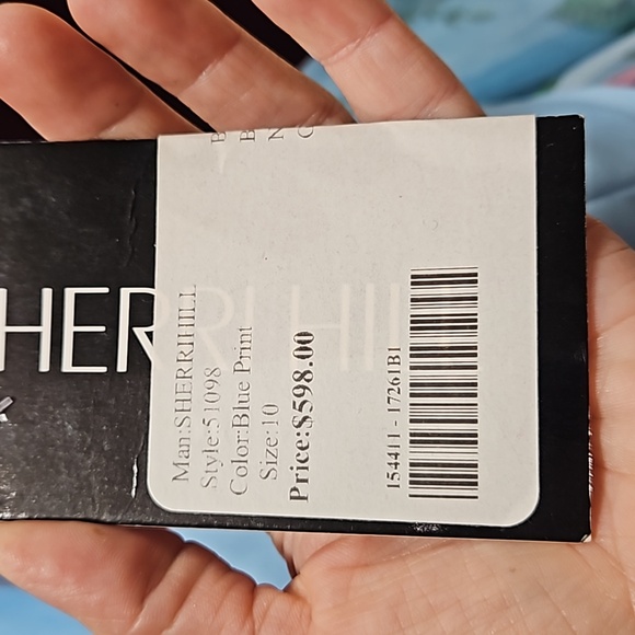 Size 10/12 light blue floral 2pc high low gown by Sherri Hill NWT - Picture 11 of 11